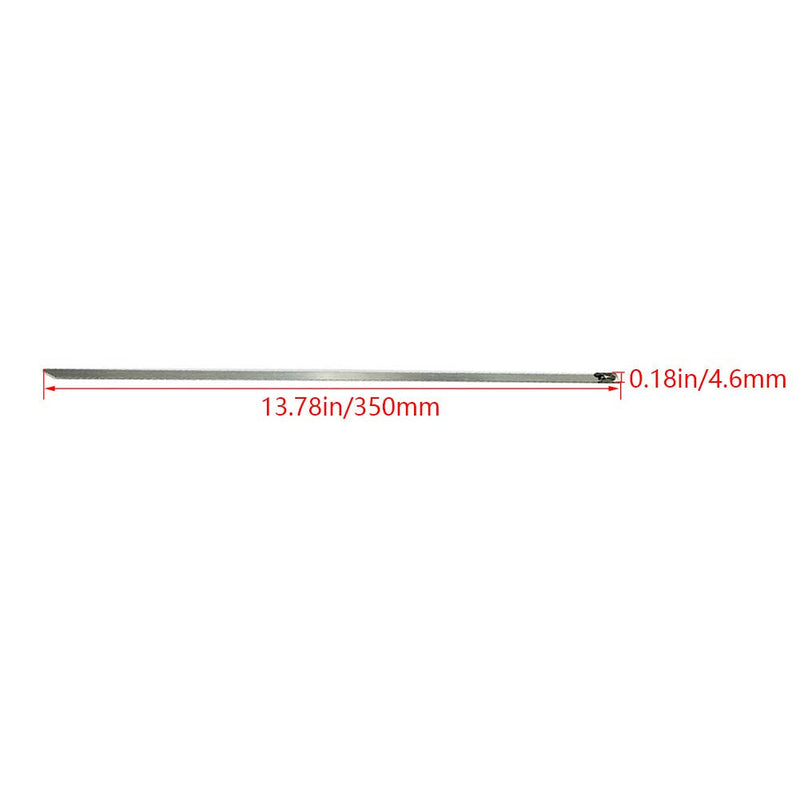  [AUSTRALIA] - MroMax 13.78" Stainless Steel Cable Zip Ties Multi-Purpose Metal Exhaust Wrap 5pcs