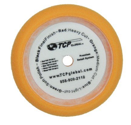  [AUSTRALIA] - 8" Orange Foam Buffing Pad Coarse Cutting Polish Hook & Loop - Standard Grade Cutting Pad