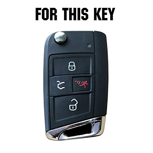 4 Button Silicone Car Remote Key Fob Shell Cover Case For VW Golf 7 Tiguan Alltrack Sportwagen Atlas POLO Skoda Octavia Skin Holder Protector 2016 2017 2018 2019 2020 4 Buttons Model 1 - LeoForward Australia