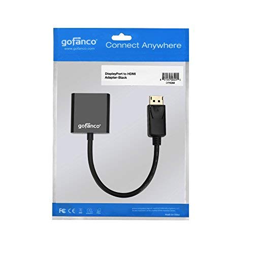  [AUSTRALIA] - gofanco DisplayPort to HDMI Adapter - Black Male to Female DP to HDMI Converter for DisplayPort Enabled Desktops and Laptops to Connect to HDMI Displays (DPHDMI)