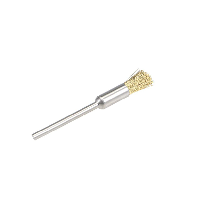  [AUSTRALIA] - uxcell Mini Wire Cup Brush Brass Plated Crimped Steel 5 X 11mm with 2.35mm Shank 3 Pcs