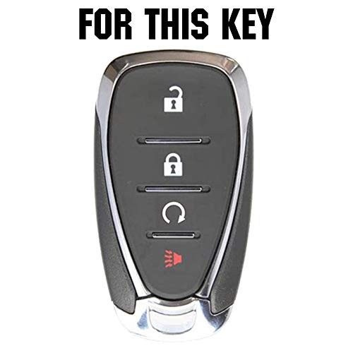  [AUSTRALIA] - Silicone Key Case Fob Fits for Chevrolet Camaro Cruze Malibu Sonic Impala Volt 2016-2018 Keyless Remote Key Cover Shell Skin 4 Button Keyring Jacket Protector