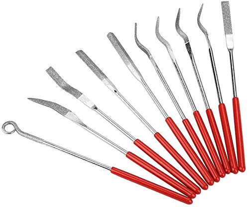  [AUSTRALIA] - Bestgle 10Pcs Mini Diamond Needle File Set Jewelers Hand Files Tool Kit for Metal Ceramic Stone Jewelry Rough Carving Glass Filing, 140mm/5.1" Length 3*140mm(A)