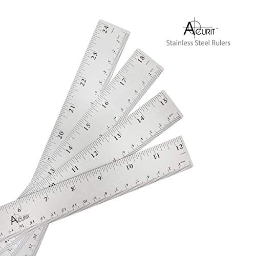  [AUSTRALIA] - Acurit Stainless Steel Ruler Cork Back Measuring Ruler, Used for Drafting, Measuring, Drawing, Art - 15 Inch Ruler