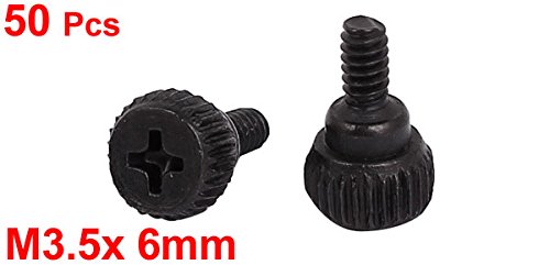  [AUSTRALIA] - uxcell PC Computer Case Thumbscrews 6#-32 M3.5 Thumb Screws Black 50 Pcs