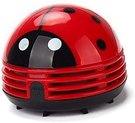  [AUSTRALIA] - E ECSEM Cute Portable Cartoon Mini Desktop Vacuum Desk Dust Cleaner Crumb Sweeper(Red#002) Red#002