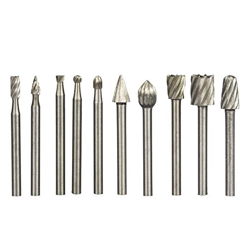 XUCHUAN Rotary Files 10 PCS HSS Rotary Burrs Rotary Tools Fit Power Tools Woodworking,Carving, Engraving - LeoForward Australia