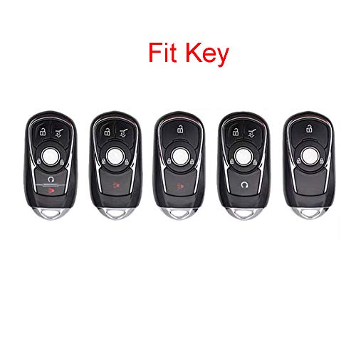  [AUSTRALIA] - Royalfox(TM) Black Silicone Carbon Fiber Smart keyless Remote Key Fob case Cover for Buick Verano Regal Lacross Encore Envision Enclave GL8 2015 2016 2017 2018 2019 Keychain (for Buick Smart Key fob) for buick smart key fob