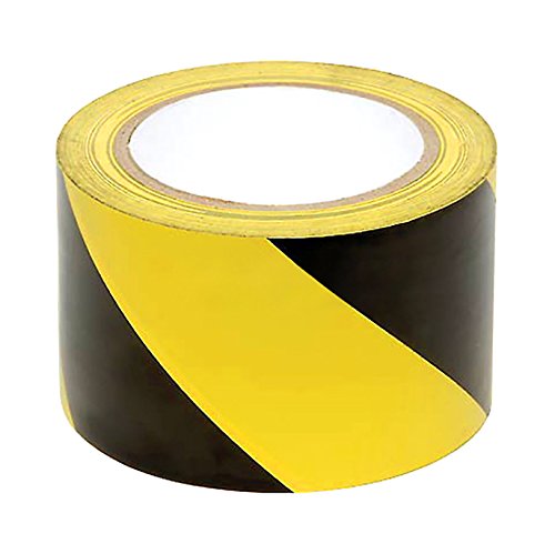  [AUSTRALIA] - Black & Yellow Hazard Safety Floor Tape, 3 inch x 54 feet - Ideal for Walls, Floors, Pipes and Equipment. 1