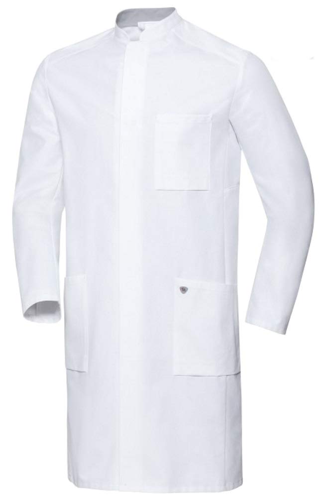  [AUSTRALIA] - BP 1751-130-0021-64n Doctor's coat for men, long sleeve, arm lift system, 205.00 g/m² pure cotton, white, 64n