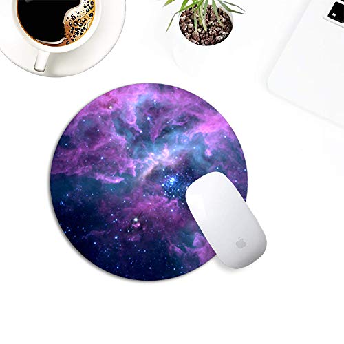 iFUOFF Mouse Pads Purple Nebula Galaxy Fashion Design Round Mousepad Mat with Rubber 7.9" Purple Galaxy - LeoForward Australia