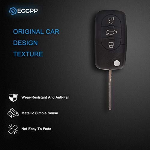 ECCPP Replacement fit for Uncut Keyless Entry Remote Control Car Key Fob Shell Case Audi Series MYT8Z0837231 (Pack of 2) - LeoForward Australia