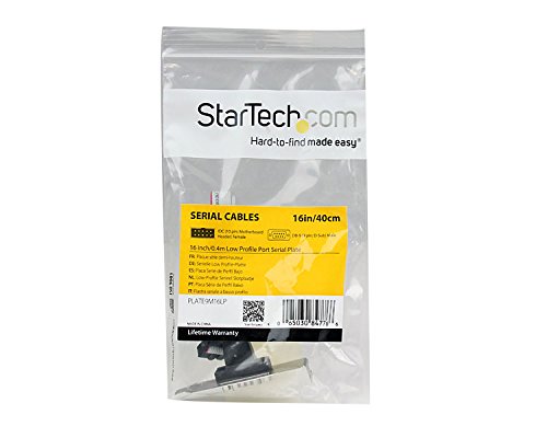  [AUSTRALIA] - StarTech.com 1 Port 16-Inch DB9 Serial Port Bracket to 10 Pin Header - Low Profile (PLATE9M16LP)