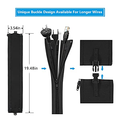  [AUSTRALIA] - 134pcs Cord Management Organizer Kit 4 Cable Sleeve,10 Self Adhesive Cable Clip Holder, 8 Cable Clip, 10pcs and 2 Roll Self Adhesive tie and 100 Fastening Cable Ties for TV Computer Office Home etc