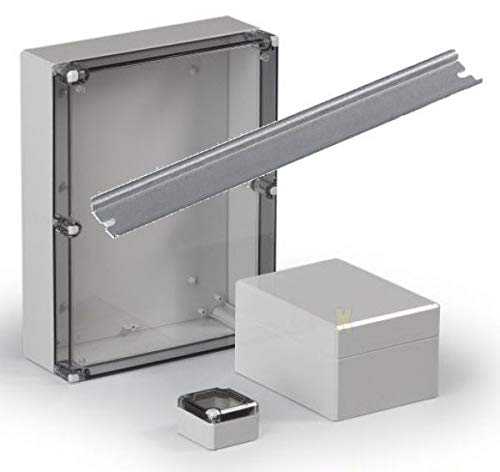  [AUSTRALIA] - ABS industrial housing terminal box IP66 with top-hat rail (122x120x86mm, gray) 122x120x86mm