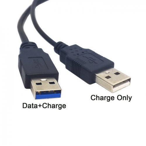  [AUSTRALIA] - Black USB 3.0 Female to Dual USB Male Extra Power Data Y Extension Cable for 2.5" Mobile Hard Disk CableCC