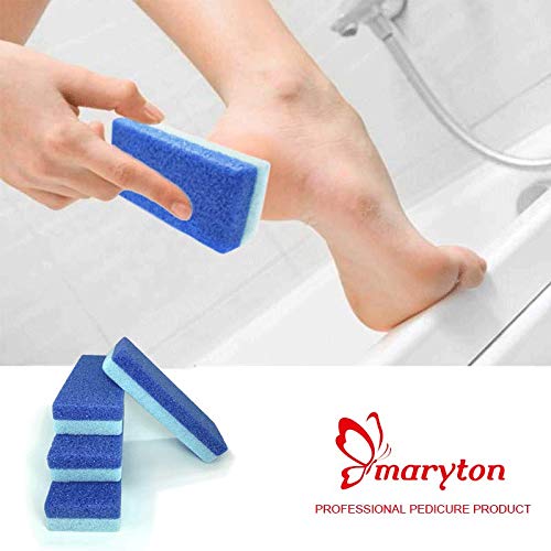Maryton Foot Pumice Stone for Feet Hard Skin Callus Remover and Scrubber (Pack of 4) (Blue) Blue - LeoForward Australia