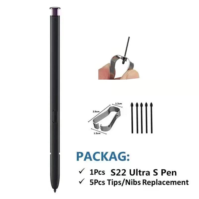  [AUSTRALIA] - Galaxy S22 Ultra S Pen ,Stylus Touch S Pen (WithBluetooth) Replacement for Samsung Galaxy S22 Ultra All Versions + 5 x Nibs (Burgundy) Burgundy