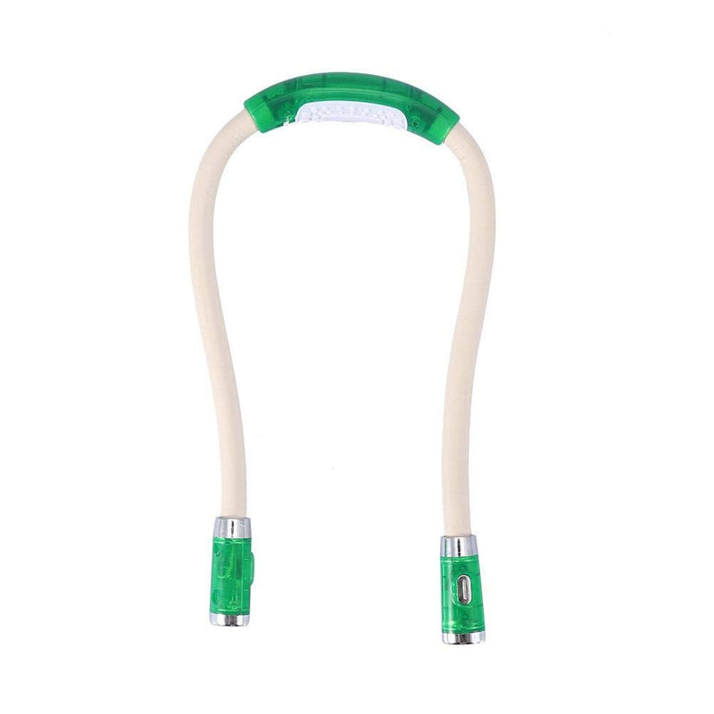  [AUSTRALIA] - Neck Book Light, Flexible Hanging LED Light Hands Free Adjustable Bendable Night Reading Knitting Lamp(Green)