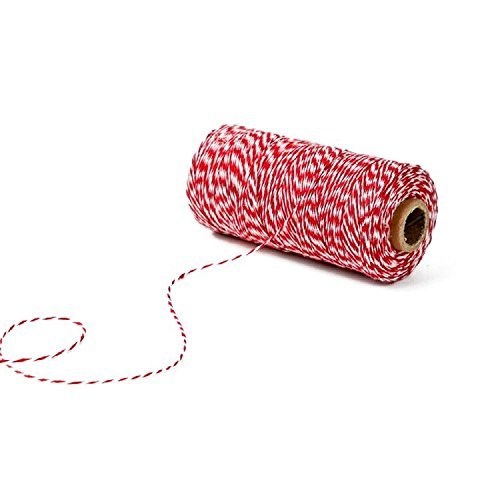  [AUSTRALIA] - 328 Feet Red White Gift Twine String Mothers Day Gift Twine Cotton Bakers Twine Crafts Gift Twine Durable Packing String