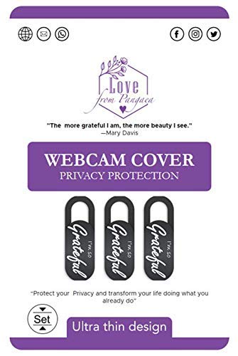  [AUSTRALIA] - Positive Affirmations Privacy Webcam Cover, Laptop Camera Cover Slide, 3 Pack Ultra Thin Camera Covers Slide for Laptop, Monitor, Mobile, Computer Accessories Protect Your Privacy and Security(Black)