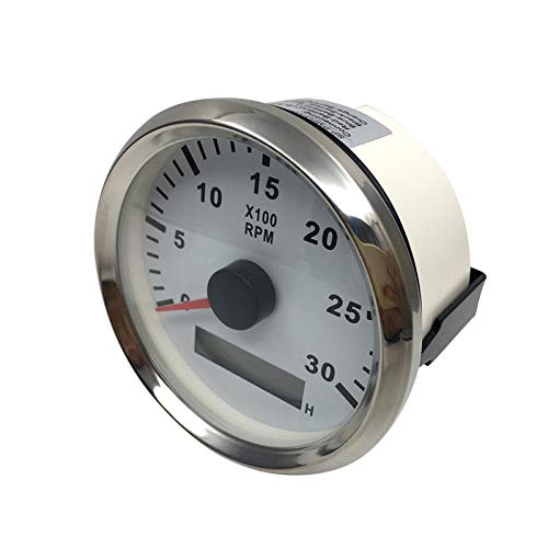  [AUSTRALIA] - ELING Tachometer RPM Gauge with Hour Meter for Car Truck Boat Yacht 0-3000RPM 85mm with Backlight