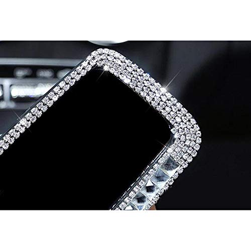 LuckySHD Bling Rhinestone Car Rear View Mirror for Women - Silver(Not a Cover.A Whole Mirror) - LeoForward Australia