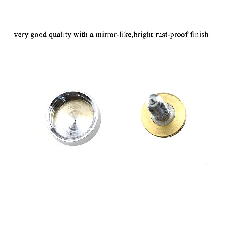  [AUSTRALIA] - Hahiyo 10mm Diameter Mirror Screws Brushed Stainless Steel Solid Easy Install Brass Washer Decorative Caps Fasteners Nails Silver 20 Pairs for Bathroom Mirrors Panels Kitchen Ceiling Arts Crafts 10mm-20sets-Silver