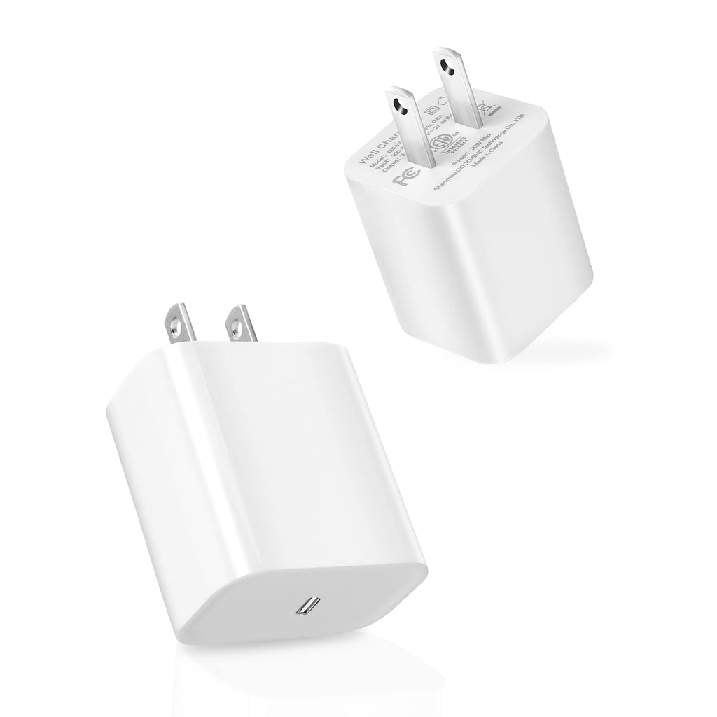  [AUSTRALIA] - 20W USB C Wall Charger,2 Pack PD Fast Cube Charger,Compact Type C Power Adapter Compatible with iPhone 13/12/Mini/Pro/Max, iPhone 13/12/11 Pro Max, iPhone Xs/XR, AirPods Pro, iPad Pro and More