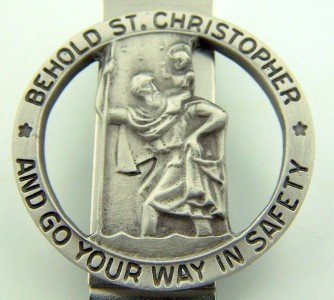  [AUSTRALIA] - Religious Gifts Pewter Saint Christopher Go Your Way in Safety Visor Clip, 1 1/4 Inch 1 Pack
