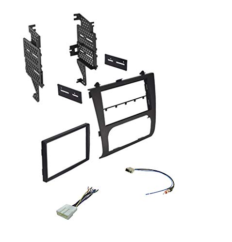 [AUSTRALIA] - Premium Car Stereo Install Dash Kit, Wire Harness, and Antenna Adapter for Installing an Aftermarket Double Din Radio for 2007-2012 Nissan Altima w/Digital AC - Not Compatible w/Manual Climate