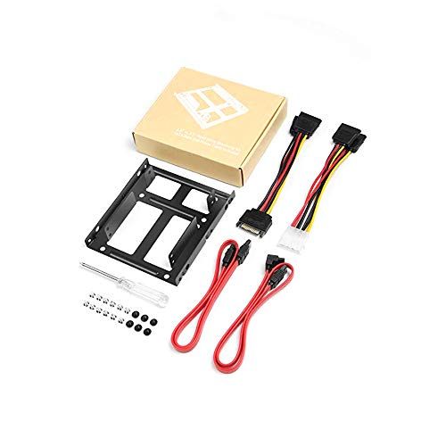 Qook 2x 2.5 Inch SSD to 3.5 Inch Internal Hard Disk Drive Mounting Kit Bracket(SATA Data Cables and Power Cables included) - LeoForward Australia