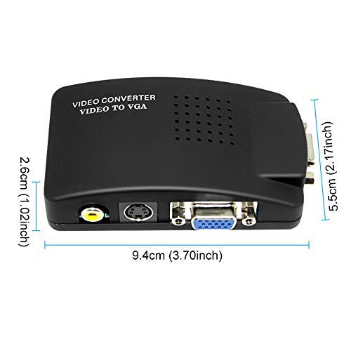  [AUSTRALIA] - M MAKETHEONE RCA to VGA Adapter, Composite AV S-Video RCA Input to VGA Female Output Converter, Transfer Video Graphic Signal from CCTV PC Laptop DVD DVR VCR TVBox to VGA Monitor Projector Computer