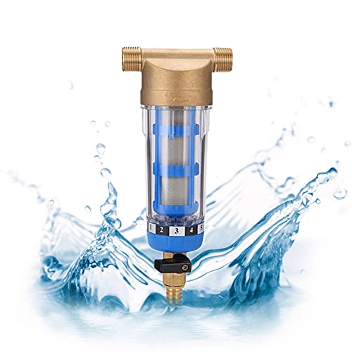  [AUSTRALIA] - Water Filter Reusable Spin-Down Sediment Water Filter Inch Tap Water Filter External Thread Water Pre-Filter Sediment Filter for Well Water Hose Sediment Filter (3/4" Male Thread)