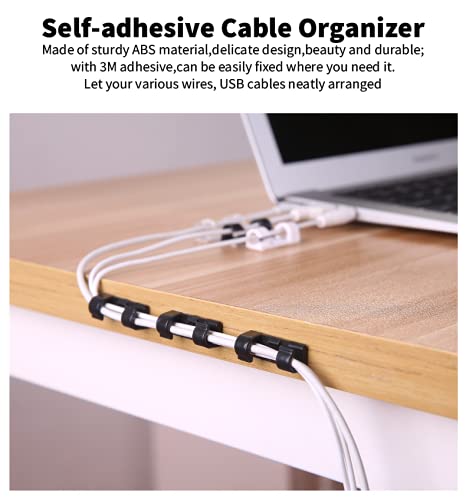  [AUSTRALIA] - Cable Clips with Strong Self-Adhesive,Cable Management TV PC Wire Holder Sticky Tidy and Organizer Cord and Wires - 50 Pcs (Large, Transparent) Large