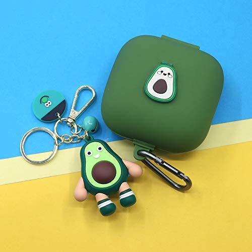  [AUSTRALIA] - Fit Designed for Powerbeats Pro Earphone, Suublg Beats Powerbeats Pro Cartoon Silicone Headphones Case Cover and Cute Doll Keychain Full Body Anti-Lost Lanyard Avocado