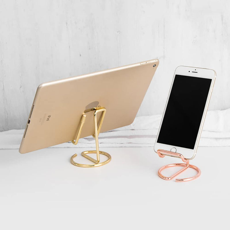  [AUSTRALIA] - 3Pcs Business Card Holder for Desk, Small Metal Business Card Display Holder Stand Elegant Line Office Desktop Business Name Card Holder Cute Cell Phone Stand for Home Office Supplies (Gold) Gold