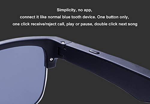  [AUSTRALIA] - KENTKING Smart Glasses Wireless Bluetooth Audio Sunglasses Open Ear Headset Music&Hand-Free Calling Unisex Polarized Shades Compatiable for All Smart Device (Black/Metal Gunmetal) Black/Metal Gunmetal
