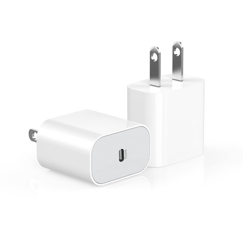  [AUSTRALIA] - for iPhone Fast Charger, 2Pack 20w PD Power Adapter, Fast Charging Wall Charger Block, USB-C Brick Plug for Apple iPhone 14/13 Pro/13Mini/12 Pro/12 Mini/12 Pro Max/11 Pro Max White 2