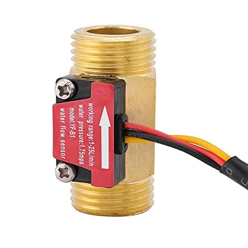  [AUSTRALIA] - 1Pc Turbine Water Flow Meter Flow Sensor G1/2'' Electric Magnetic Brass Inline Hall Switch Male Thread 1-25L/min