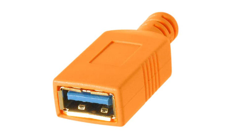  [AUSTRALIA] - TetherPro USB-C to USB Female Adapter (Extender), 15' (4.6m) (High-Visibility Orange) High-Visibility Orange