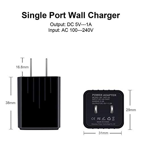  [AUSTRALIA] - Android Charger, Android Phone Charger Micro USB Charger Cord Fast Charging Cable 6 ft Long with Wall Charger Block Plug for Samsung Galaxy S6 S7 J3 J7 Note 5,LG Stylo 2 3 Plus,Tablet,Kindle Fire