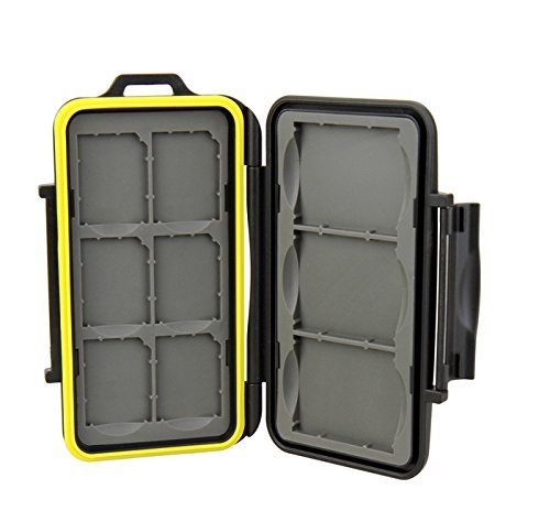  [AUSTRALIA] - JJC MC-SD6CF3 Rugged Water-Resistant Memory Card Case fits 3x CF / 6x SD Cards, Black