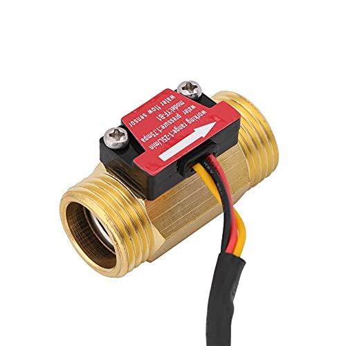  [AUSTRALIA] - 1Pc Turbine Water Flow Meter Flow Sensor G1/2'' Electric Magnetic Brass Inline Hall Switch Male Thread 1-25L/min