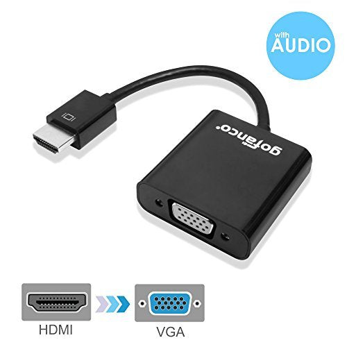  [AUSTRALIA] - gofanco Active HDMI to VGA Adapter with Audio (Black) & 3 Ft Micro USB Power Cable for HDMI Enabled desktops and laptops to Connect to VGA displays (HDMIVGA) HDMI to VGA Adapter with Audio Support