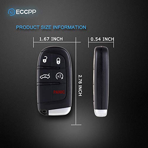 ECCPP Replacement Uncut Keyless Entry Remote Key Fob for Chrysler 300/ for Dodge Charger/for Jeep Grand Cherokee M3N32337100 (Pack of 2) - LeoForward Australia