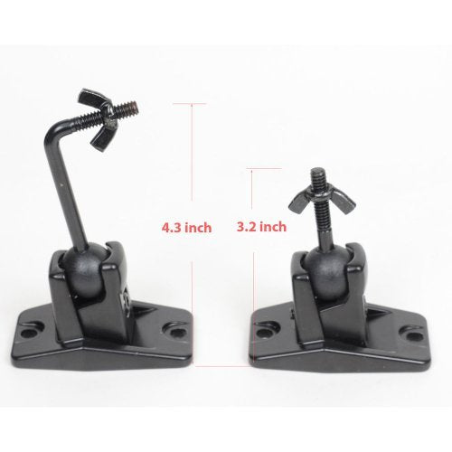  [AUSTRALIA] - VideoSecu Speaker Wall Ceiling Mount Bracket One Pair for Universal Satellite, fits Keyhole and Thread Hole with 1/4 20 Threads, 4mm and 5mm Black 1ST