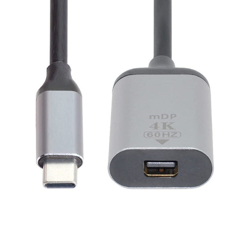  [AUSTRALIA] - ChenYang CY 4K 2K 60hz USB-C Type C Male to Mini DP Displayport Female Cable Adapter for Tablet & Phone & Laptop Mini-DP Grey
