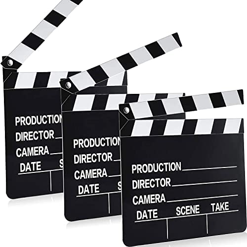  [AUSTRALIA] - 10 Pieces Movie Film Clap Board, 7 x 8 Inch Cardboard Movie Clapboard Movie Directors Clapper Writable Cut Action Scene Board for Movies Films Photo Props