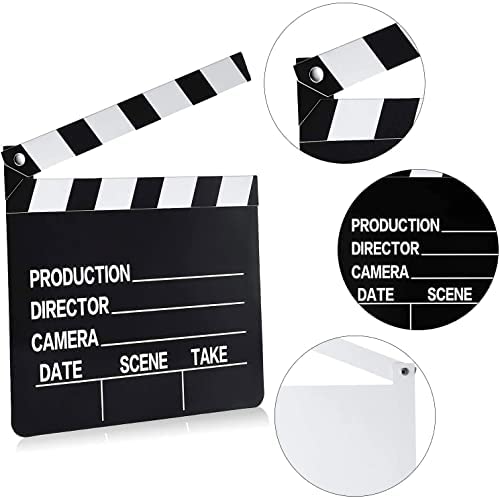  [AUSTRALIA] - 10 Pieces Movie Film Clap Board, 7 x 8 Inch Cardboard Movie Clapboard Movie Directors Clapper Writable Cut Action Scene Board for Movies Films Photo Props